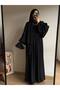 Adriana Crepe Sleeve Detailed Black Hijab Dress
