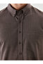 Lcwaikiki Classic Brown Regular Fit Dobby Pocket Men's Shirt - 4