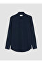 Lcw Vision Navy Blue Standard Fit Men's Textured Shirt