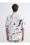 Lcw Vision Ecru Regular Fit Short Sleeve Patterned Viscose Men's Shirt - 4