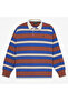 Ls Striped Rugby Polo Men's Brown Sweatshirt - 7