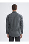 Khaki regular fit long sleeve plaid gabardine men's shirt from plus-store - 4
