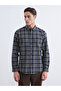 Lcwaikiki Classic Green Long Sleeve Plaid Pattern Men's Shirt