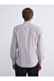 Slim Fit Long Sleeve Striped Men's Shirt - 4