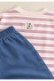 Oversize Seasonal Wide Cut Trousers Set 2-10 Lilac Striped Blue - 3