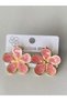 Earrings- Steel Earrings with Flowers in Dark Pink Color - 7