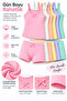 6-Piece Girls' Modal Athlete Boxer Set 48% Modal 47% Cotton 5% Elastane 3-10 Years Old - 6