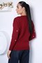 Burgundy Embroidered Knitwear Cardigan - 4