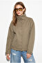 Women's Khaki Button Detailed Stand Collar Lined Pocket Trench Coat 2833 60286464 - 2