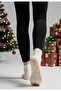 Christmas Themed Women's Socks - Ecru