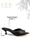 Women's Heeled Slippers - 5 cm Thin Heeled Women's Slippers Patent Leather Brown