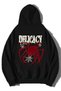 Unisex 3 Thread Cotton Black Delicacy Print Loose Fit Sweatshirt Hoodie