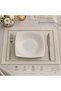 Çeyizlik Silver Detailed Piccolo Off-White American Service Set 35 X 45cm - 6 Pieces