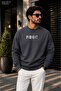 Men's Perfect Minimal Lettering Crew Neck Casual Regular Fit Sweatshirt