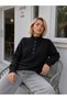 High Collar Button Detailed Oversize Soft Textured Knitwear Sweater Aw26Kz00058 - 4