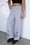 Gray Women's Printed Palazzo Sweatpants - 2