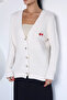 Cream Collar Embroidered Knitwear Cardigan - 5