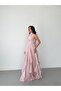 Pudra Halter Neck Flounce Long Evening Dress - 5