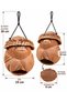 Bird's Nest Decorative Hanging Bird Nest with Monkey Figure Natural Coconut Garden Balcony - 3
