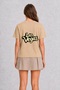 Las Vegas Neon-Inspired T-Shirt - Back Print - Cream