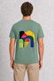 Rome Geometric Unisex T-Shirt - Back Print - Green - 3