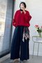 Premium Double-Breasted Collar Bomber Trench Coat - Red - 3