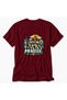 Prague City Silhouette Printed Unisex T-Shirt - Back Print - Red - 5