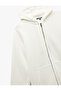 Regular Fit Hooded Zippered Long Sleeve Sweatshirt with Kangaroo Pocket - 5