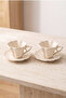 Flower Shaped Turkish Coffee Cup Set for 2 People 150 ml Stylish Coffee Cup Set - 8