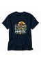 Prague City Silhouette Printed Unisex T-Shirt - Back Print - Navy Blue - 5