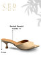 Sermoda Heeled Women's Slippers - 5 cm Thin Heeled Women's Slippers Beige Yanki