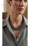 Handmade Hematite Natural Stone Special Design Necklace with Silver Apparatus Detail - 3