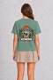 Athens City Design Printed T-Shirt - Back Print - Green