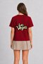 Las Vegas Neon-Inspired T-Shirt - Back Print - Red