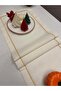 Polyester Linen Dowry Piko Wrap Detailed Cream Runner 40 X 160 - 3