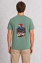 Seoul Printed Engraved T-Shirt - Back Print - Green - 3
