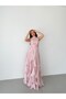 Pudra Halter Neck Flounce Long Evening Dress - 4