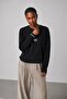 Women's Long Sleeve T-Shirt Retro Cassette Tape Printed Black – Crew Neck, Comfortable Fit - 3