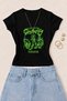 Women's Katseye Collage Printed Cotton Lycra Slim Fit Body T-Shirt - Black