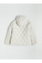 Two Mt Shop Quality Xside Ecru Hooded Quilted Women's Puffer Coat - 6
