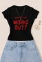 Women's What if It All Works Out Printed Cotton Lycra Slim Fit Body T-Shirt - Black