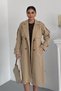 Women's Long Trench Coat Belted Buttoned Double Pockets Long Sleeve Double Breasted Lapel Epaulet Jacket Trench Coat - 2