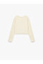 Long Sleeve Crew Neck Teddy Bear Embroidered Cotton T-Shirt - 4