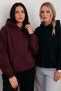 Unisex 2-Piece Oversize Basic Hoodie Black & Claret Red – Hooded, with Pockets, 3-Thread Ribbed Fleece - 4
