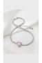 Pink Heart Zircon Stone Luxury Waterway Stainless Steel Bracelet |   Hypoallergenic, Does Not Darken, Women's B