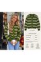 Amsterdam Women's Khaki Oil Green Striped Buttoned Crew Neck Knitwear Cardigan - 3