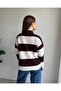 Women's Striped Zippered Knit Cardigan - 3