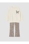 Two Mt Shop Quality Lcw Kids Ecru 3 Thread Embroidered Loose & Baggy Girls' Set - 3