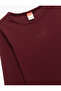 Cotton Long Sleeve Crew Neck Heart Embroidery Detail T-Shirt - 3