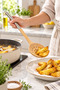 Bamboo Metal Handle Colander – Perforated Bamboo Serving Spoon Ergonomic Kitchen Utensil - 2